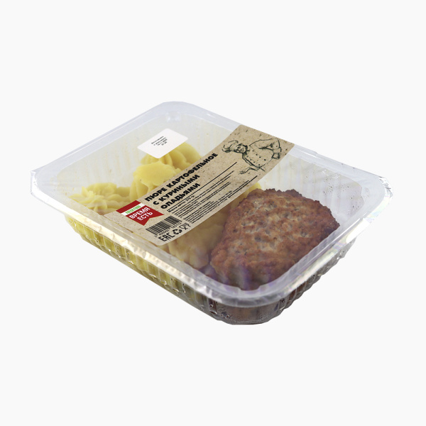 Пюре картофельное с куриными оладьями